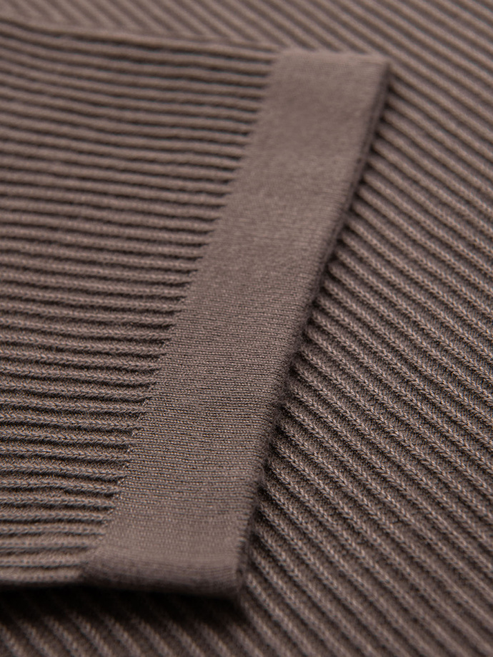 T-shirt męski dzianinowy z guzikami przy dekolcie – popielaty V4 OM-TSCT-0254