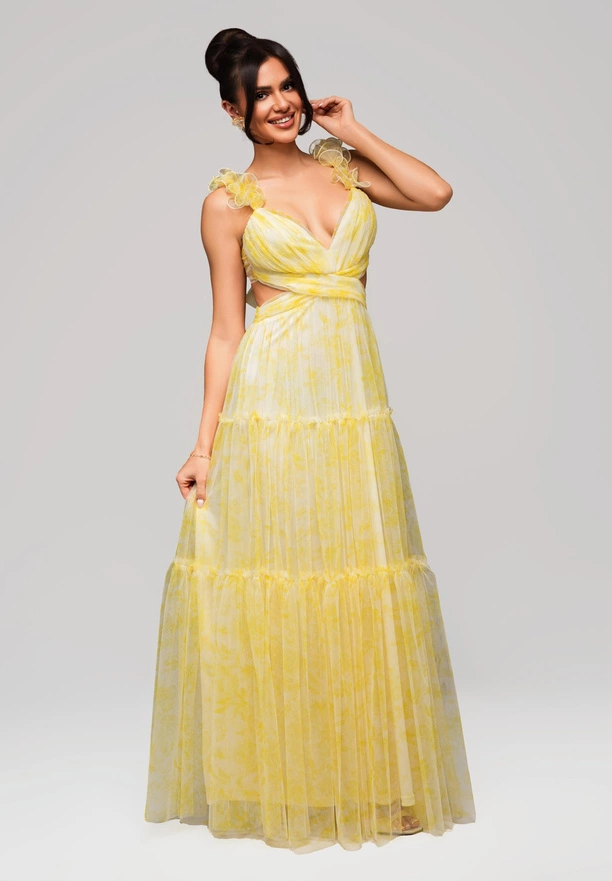 Evening dress LA-OM-DLR161 - yellow