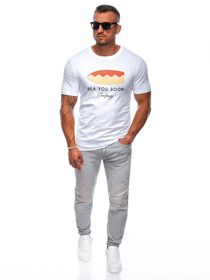 Men's printed t-shirt S2003 - white