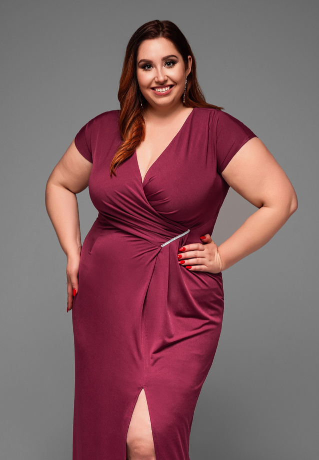 Evening dress LA-OM-DLR013 - burgundy