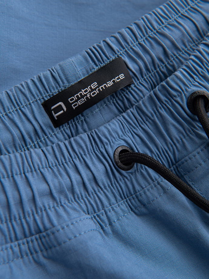 Men's JOGGER pants with stand-off and zippered cargo pockets - blue V7 OM-PAJO-0135