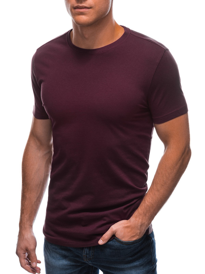 Men's plain t-shirt EM-TSBS-0100 - burgundy