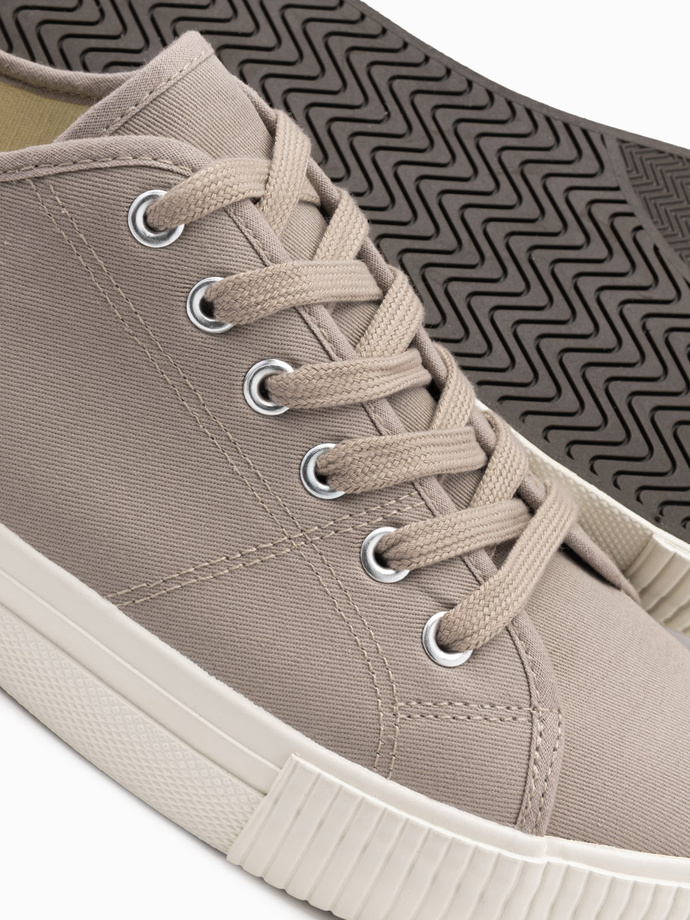 Klasyczne niskie trampki męskie BASIC - popielate V1 OM-FOTL-0145