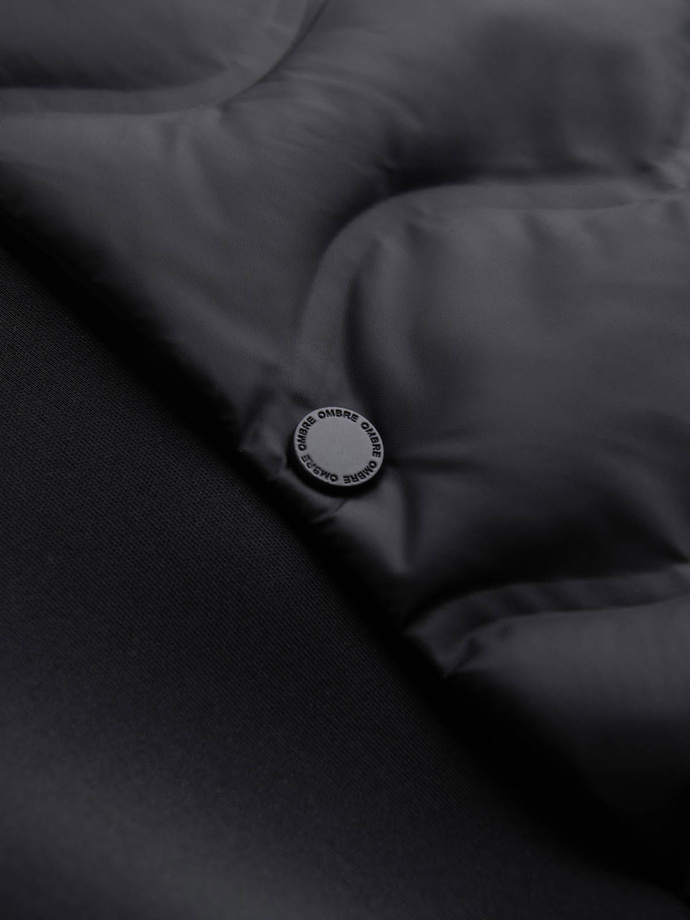 Men's quilted bomber jacket - black V1 OM-JALP-0141