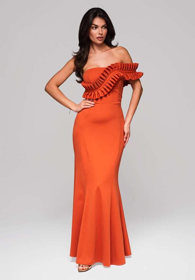 Evening dress LA-OM-DLR219 - dark orange