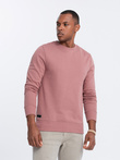 Men's BASIC cotton non-stretch sweatshirt - dark pink V4 OM-SSBN-0159