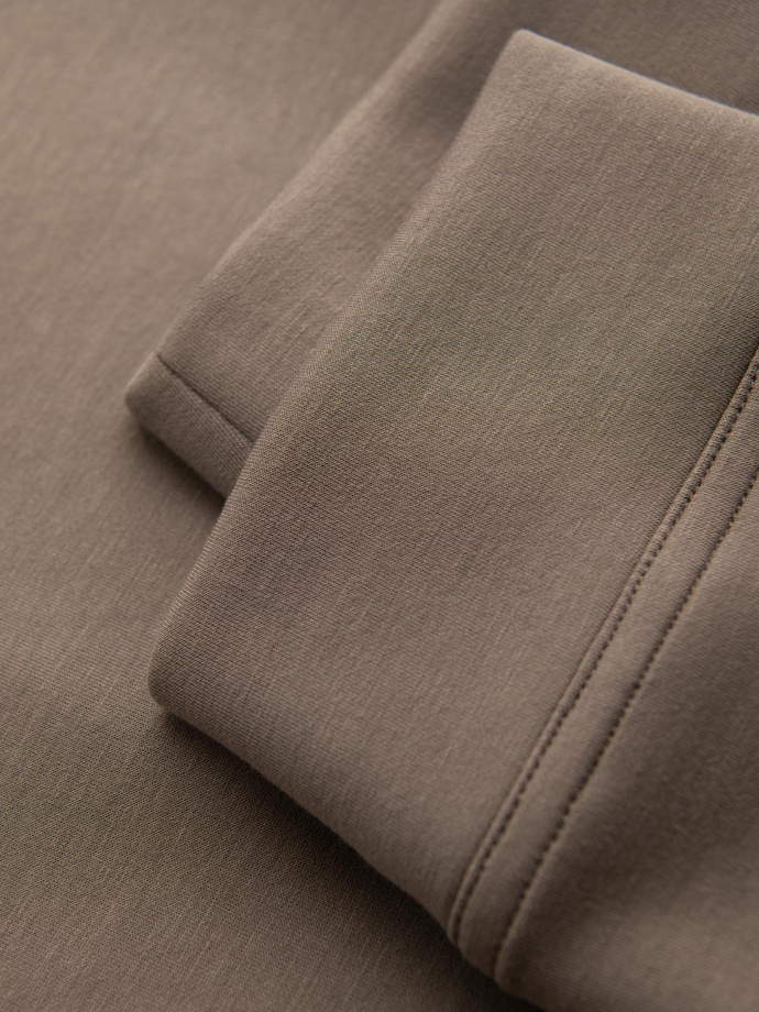 Men's sweatpants with ribbed legs and rubber print - ash V3 OM-PASK-0223