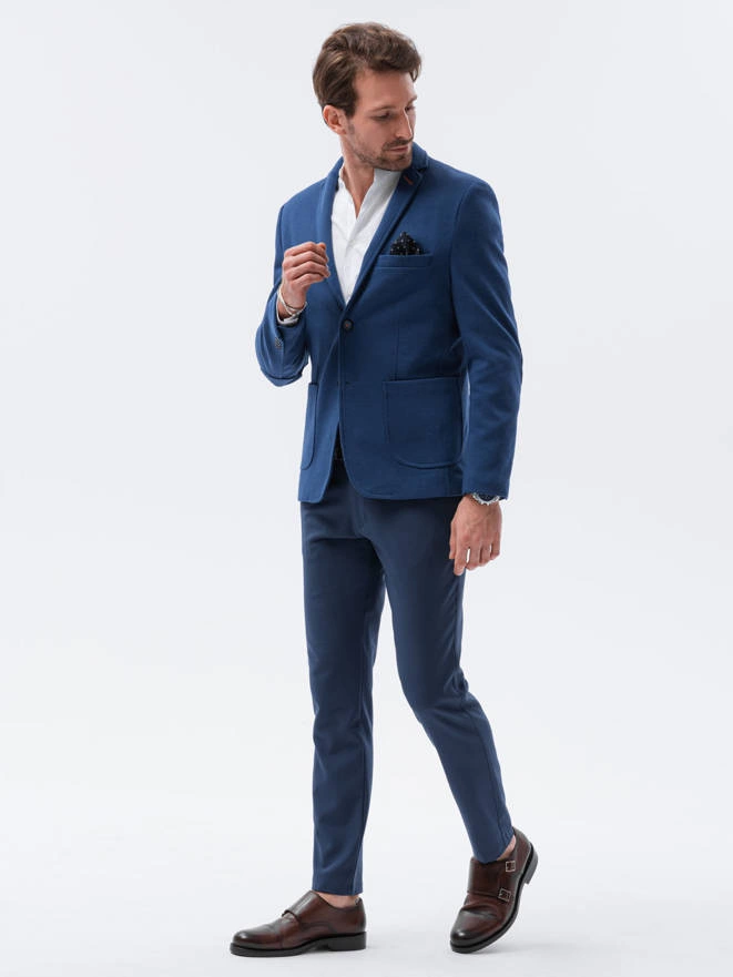 Men's elegant blazer jacket - blue M80