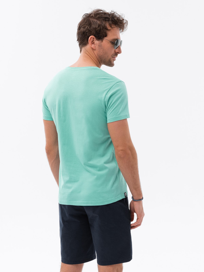 BASIC classic men's tee-shirt with a serape neckline - mint V15 S1369