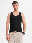 Men's cotton basic t-shirt with straps - black V3 OM-TSBT-0239