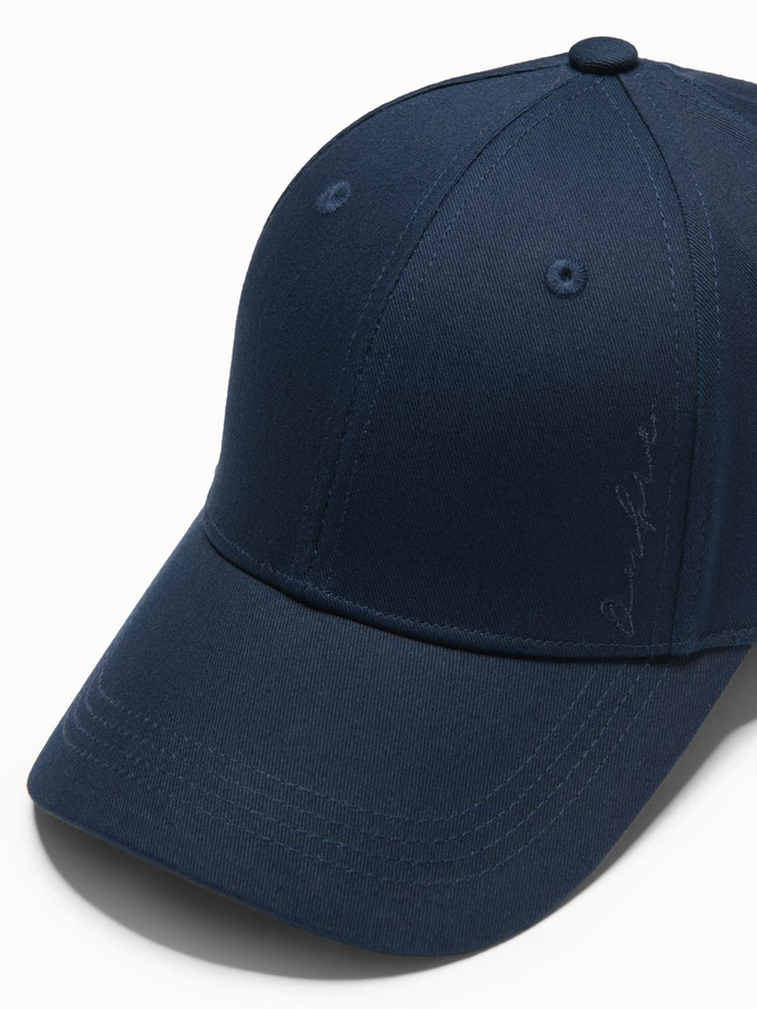 Men's baseball cap with decorative embroidery - navy blue V4 OM-ACCS-0102