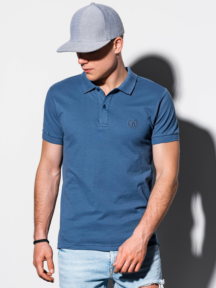 Men's plain polo shirt S1048 - dark blue