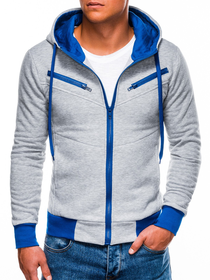 Men's zip-up hoodie - grey/blue AMIGO