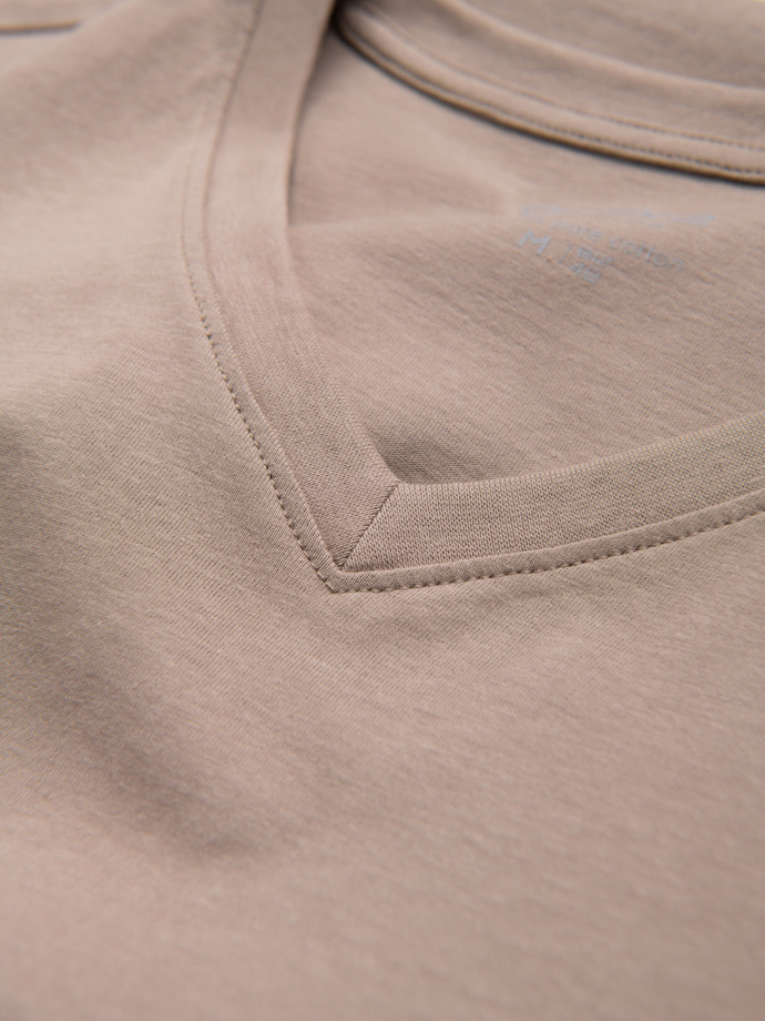 Men's BASIC classic cotton T-shirt with a v-neck - ash V21 OM-TSBS-0145