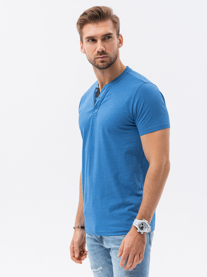 Men's plain t-shirt - blue melange S1390