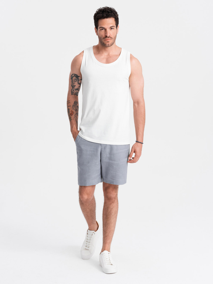 Men's BASIC cotton tank top - white V1 OM-TSBT-0192