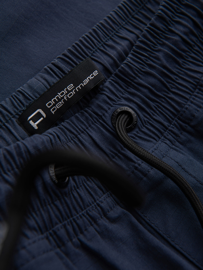 Men's JOGGER pants with zippered cargo pockets - navy blue V5 OM-PAJO-0135