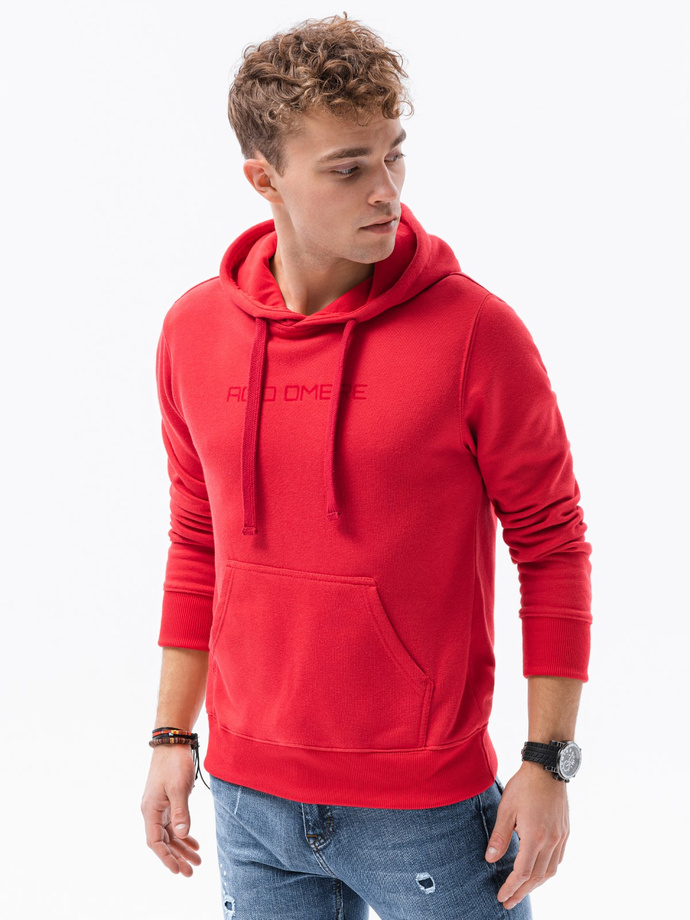 Men's printed hoodie - red B1351