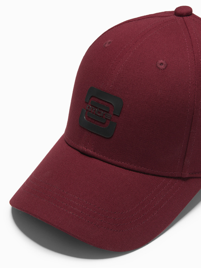 Men's baseball cap with logo - maroon V3 OM-ACCS-0100