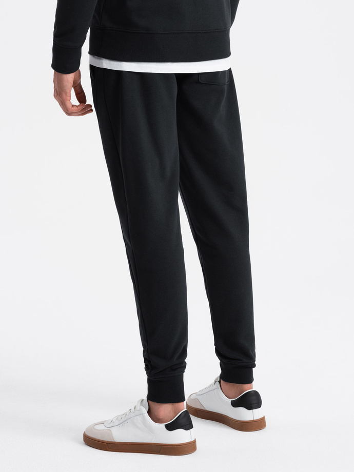 BASIC men's cotton sweatpants joggers - black V9 OM-PABS-0174