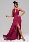 Evening dress LA-OM-DLR156 - dark red