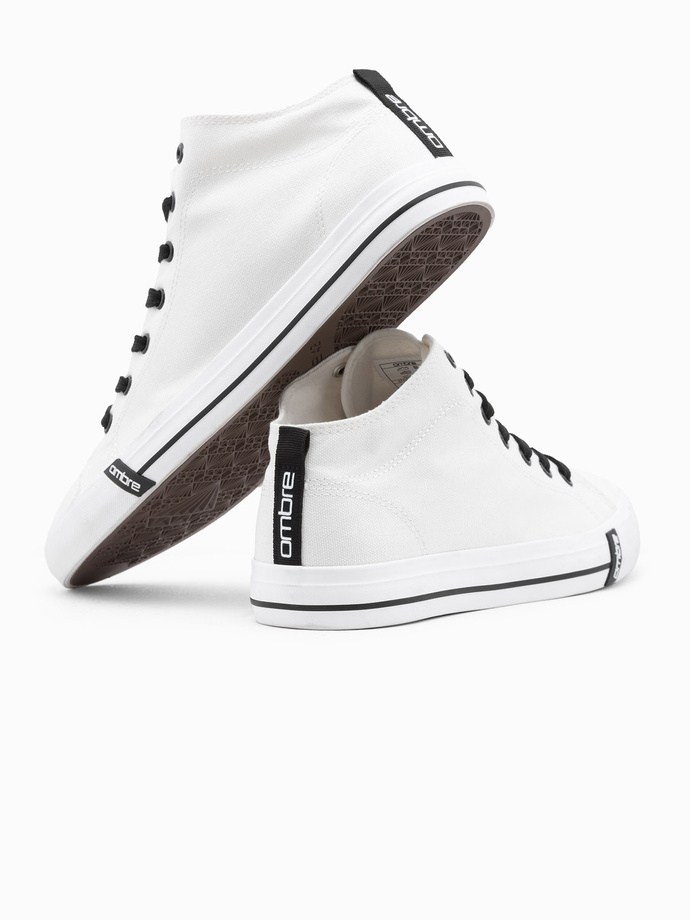 Men's shoes sneakers with contrasting elements - white V1 OM-FOTH-0125