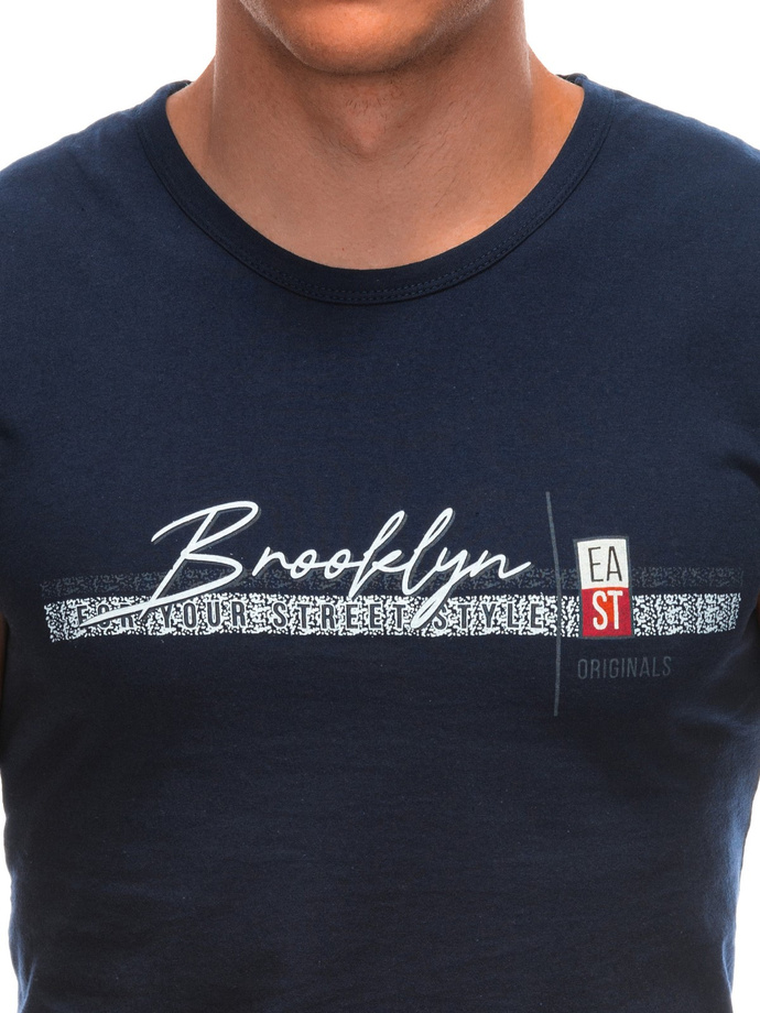 Men's printed tank top S1969 - dark navy