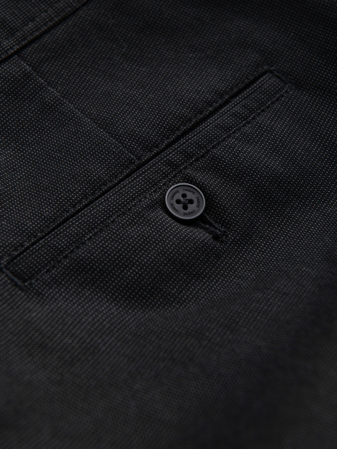 Men's classic chino pants with fine texture - black V5 OM-PACP-0188