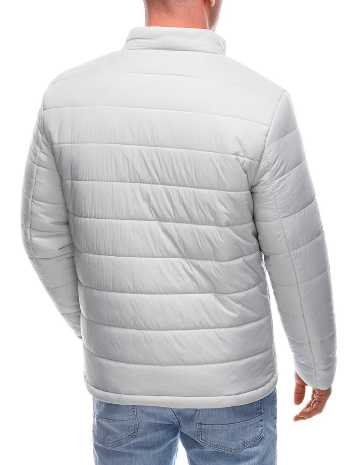 Men's mid-season quilted jacket C526 - light grey