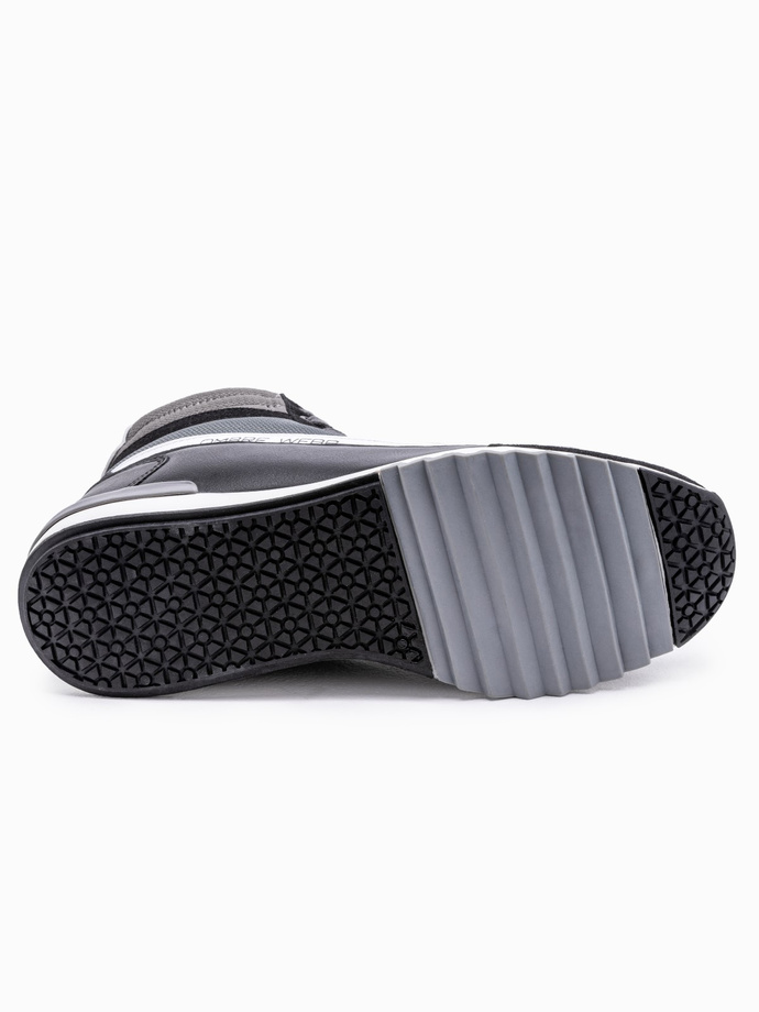 Buty męskie sneakersy za kostkę - szare V1 T394