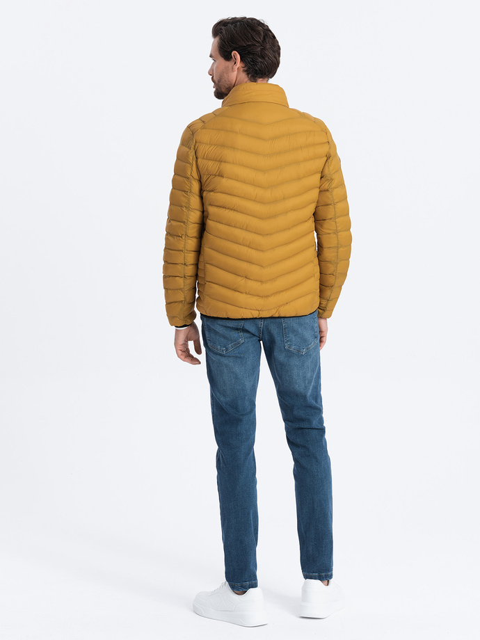 Men's quilted jacket - mustard V3 C528