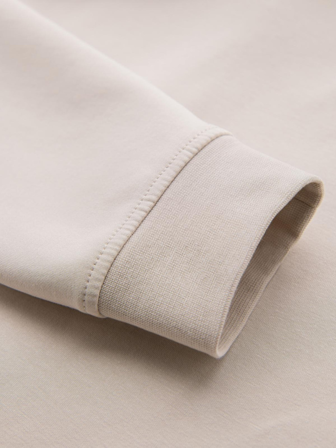 Sweatshirt unzipped hoodie in streetwear style - sand V6 OM-SSZP-0213