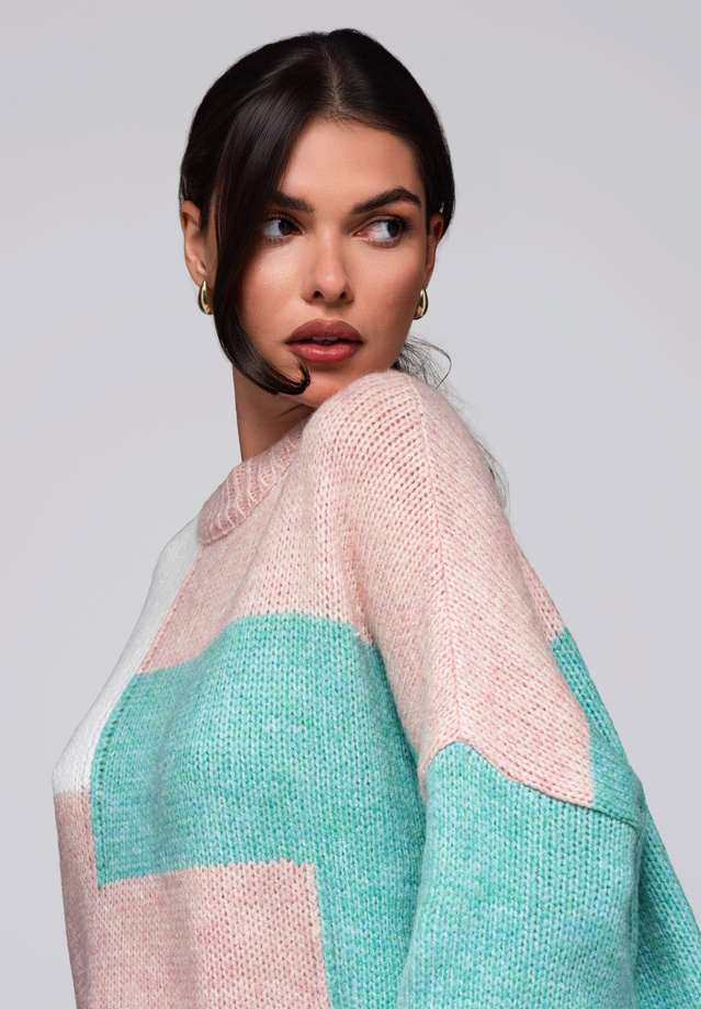 Women's sweater LW-SWSW-0108 - pink/cream