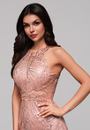 Evening dress LA-OM-DLR149 - pink