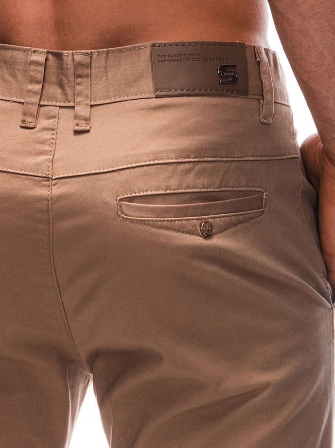Spodnie męskie chino P1355 - camel
