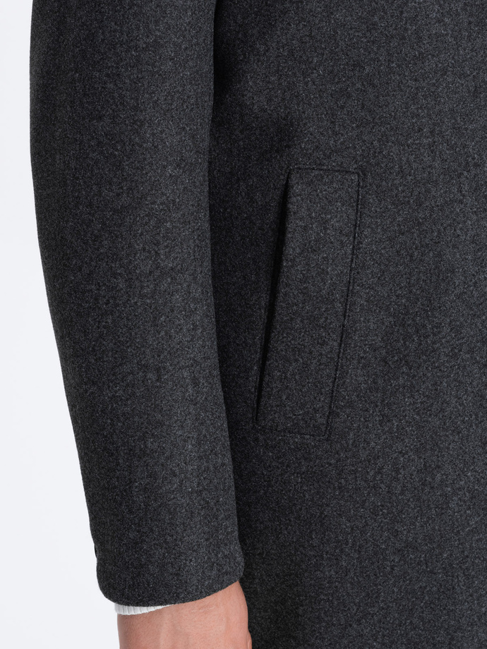 Men's lightweight single-breasted coat - graphite V5 OM-COWC-0104