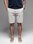 Krótkie spodenki męskie SLIM FIT z melanżowej strukturalnej dzianiny – jasnoszare V5 OM-SRCS-0166