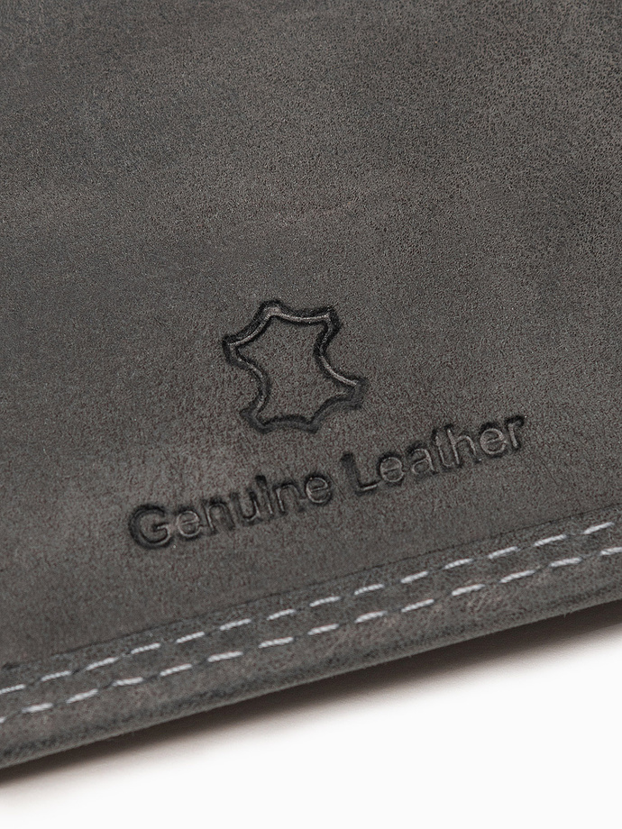 Portfel męski skórzany - czarny A417