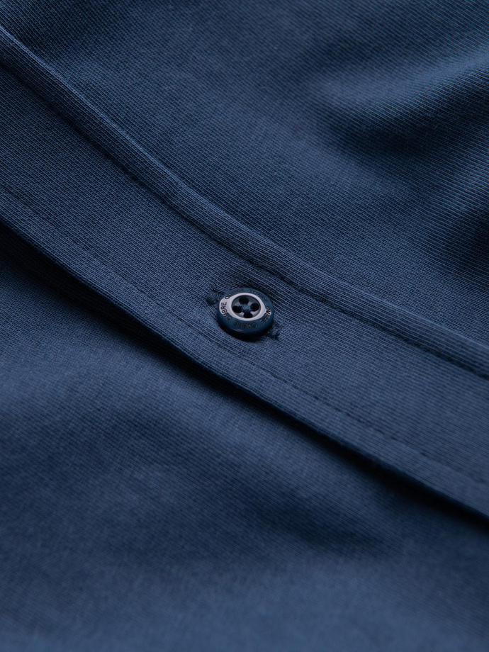 Bawełniana męska koszula REGULAR z dzianiny single jersey - niebieska V1 OM-SHCS-0138
