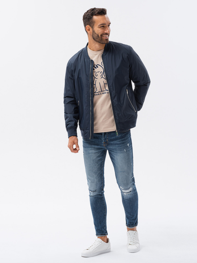 Men's bomber jacket - navy blue V19 C538