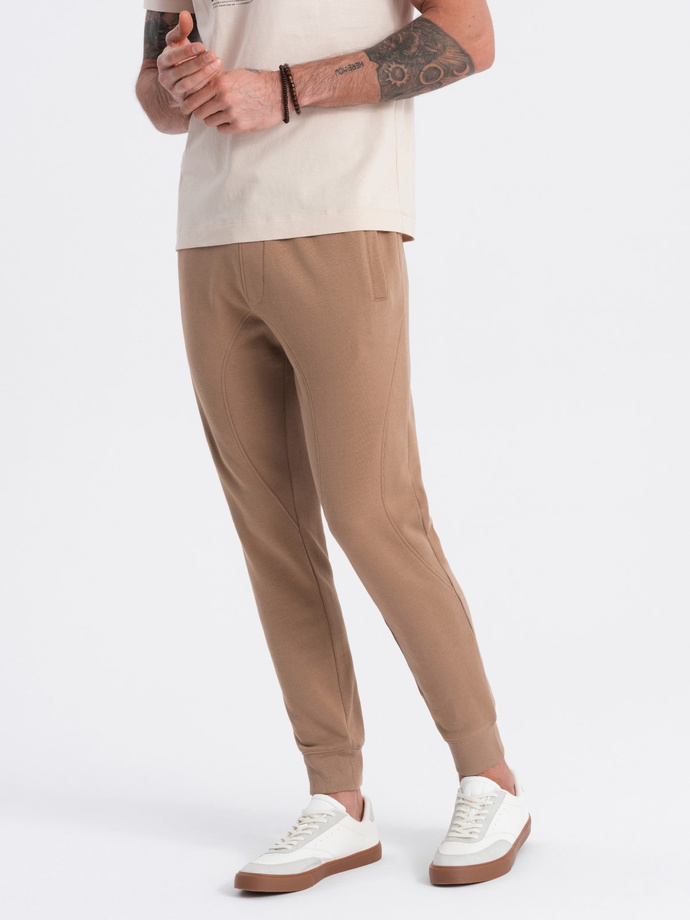 Men's jogger sweatpants - brown V2 OM-PABS-0173