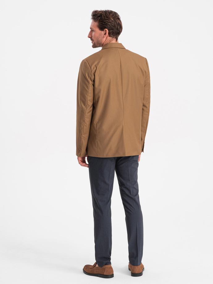 Classic men's jacket with pillowcase pocket - caramel V2 OM-BLZB-0115