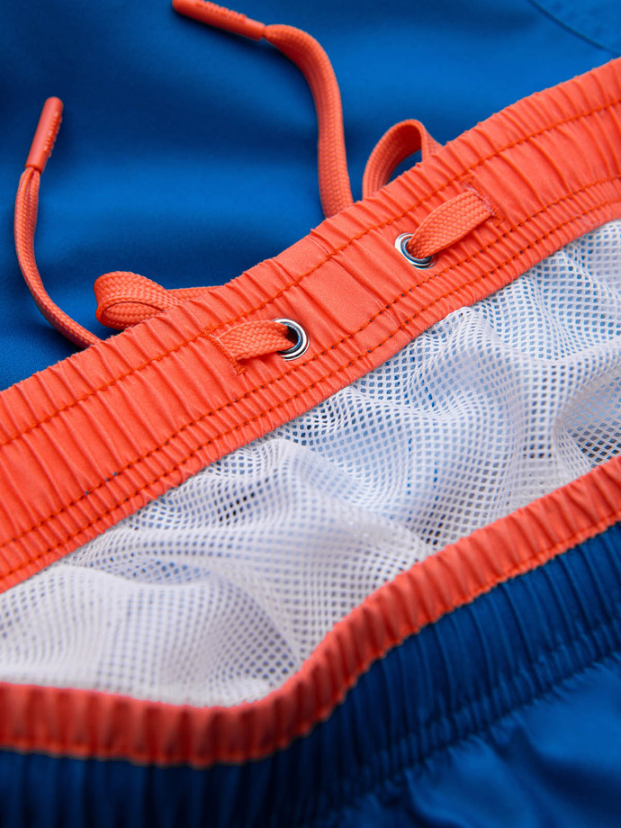 Spodenki męskie kąpielówki z dwukolorowym ściągaczem – ciemnoniebieskie V5 OM-SRBS-0141