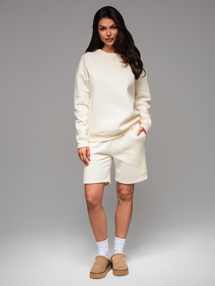 Classic unisex sweatshirt with round neckline - cream V2 OU-SNBC-0104