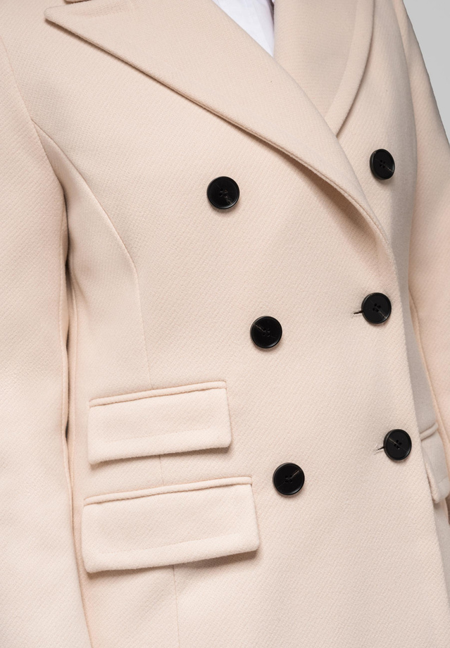 Women's double-breasted fitted coat LARICA OW-COLC-0108 v3 - beige