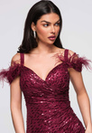Evening dress LA-OM-DLR281 - burgundy