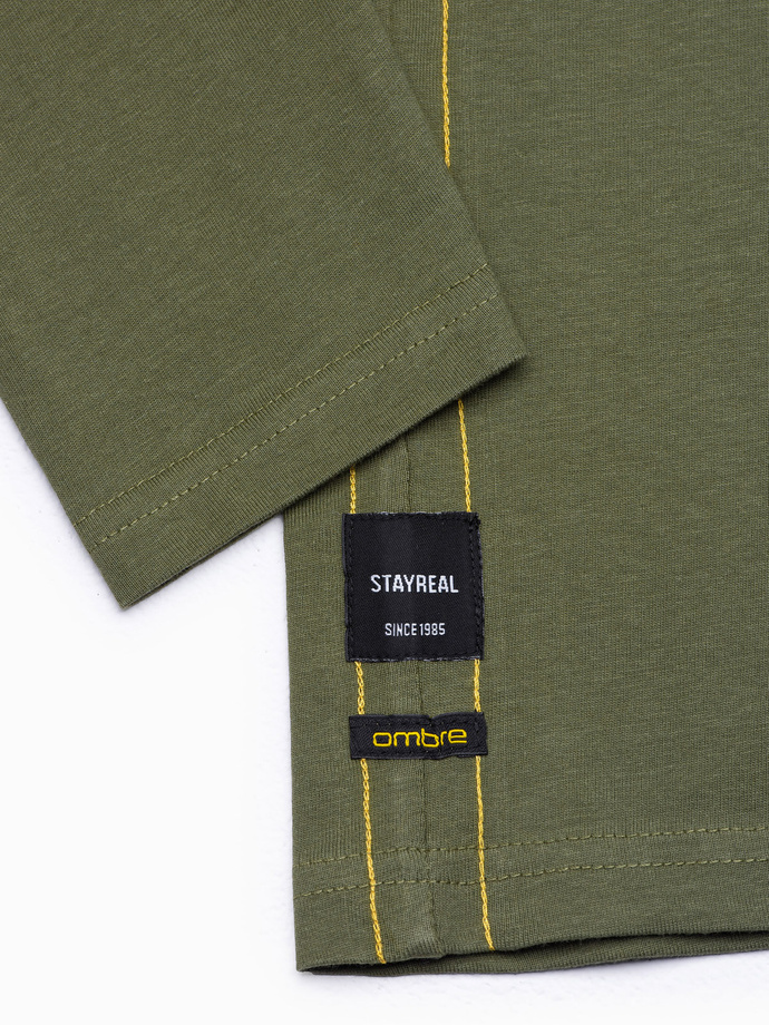 Men's printed longsleeve - olive L130