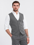 Elegant men's set suit vest + shorts - graphite V3 Z112