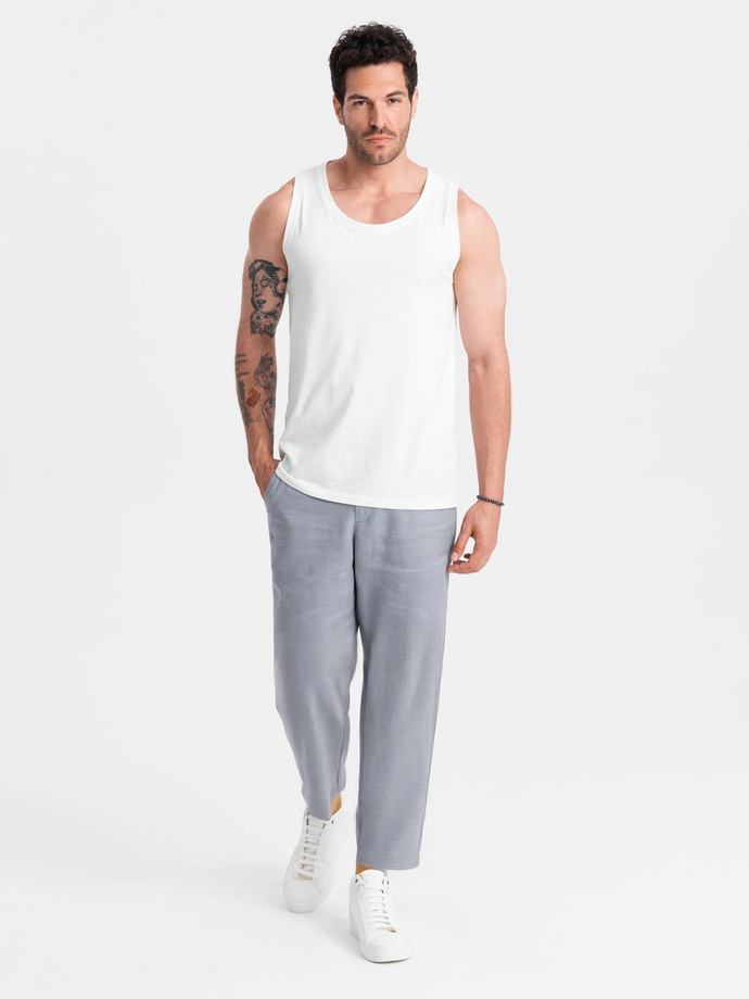 Men's BASIC cotton tank top - white V1 OM-TSBT-0192
