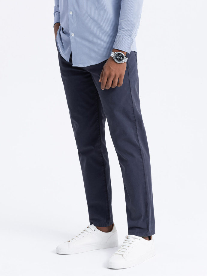 Men's tailored chino pants - dark blue V4 OM-PACP-0151
